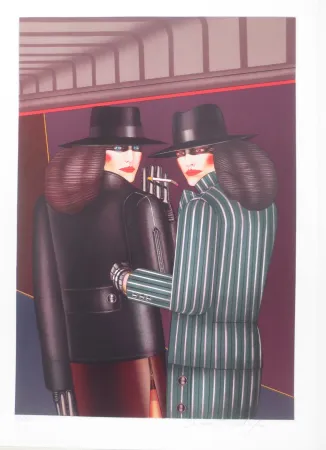 石版画 Okshteyn - Les 2 amies