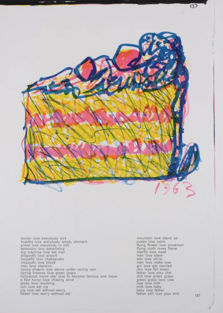 石版画 Oldenburg - All Kinds of Love (Cake), 1964