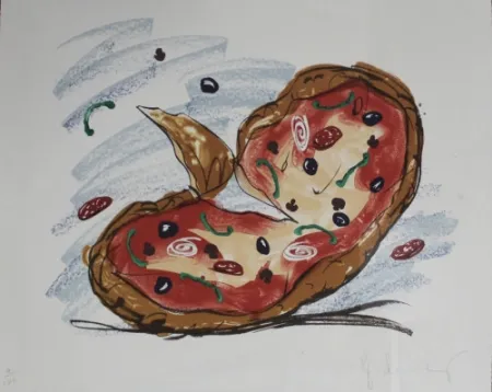 石版画 Oldenburg - Pizza/Palette,