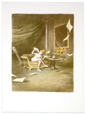 石版画 Olivier O - Romances Muettes (Lady wind's fan)