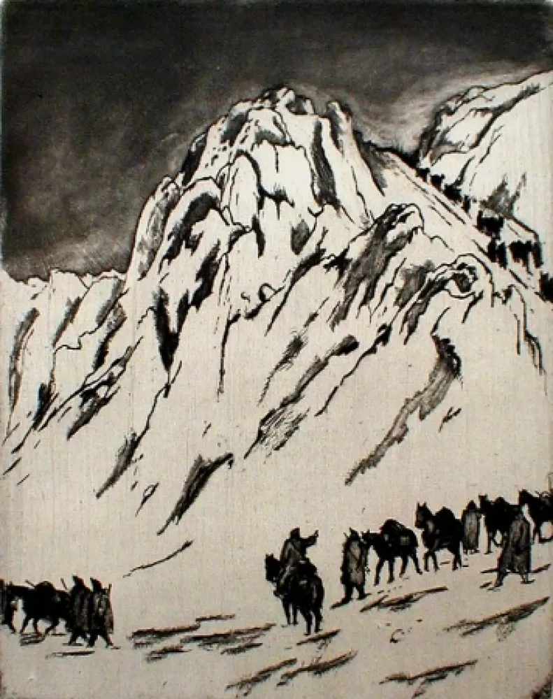 蚀刻版画 Orlik - Austrian Munitions Column on Serbian Border