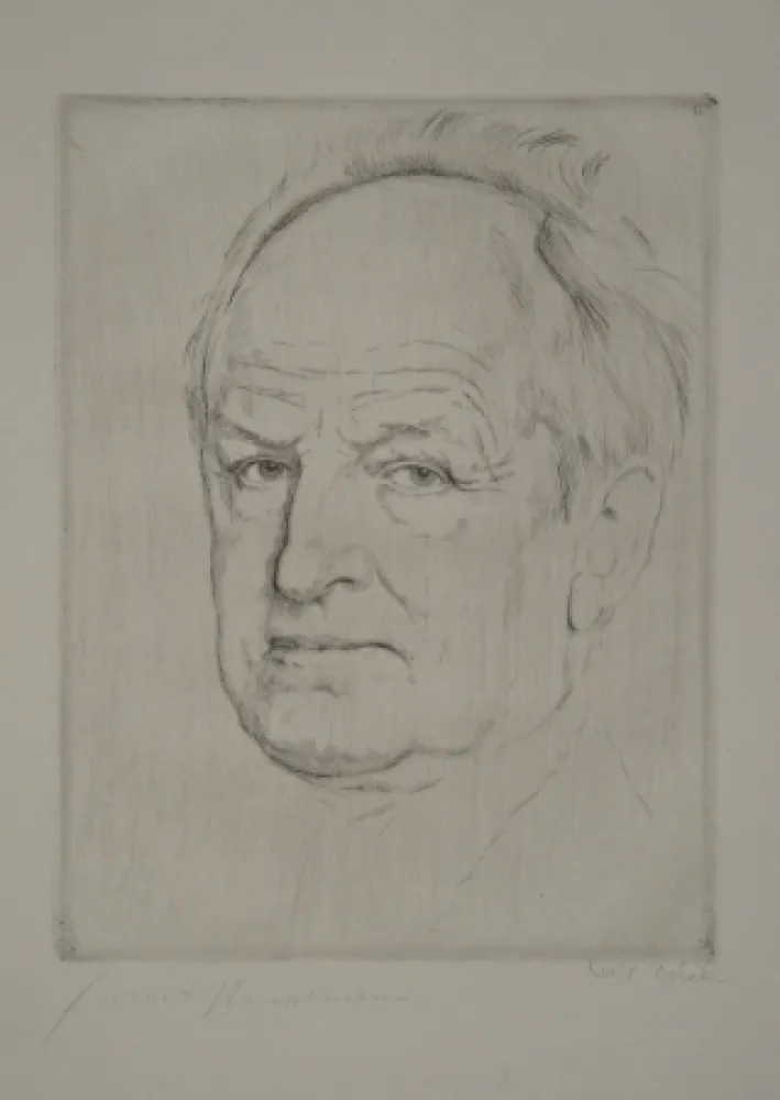 蚀刻版画 Orlik - Gerhart Hauptmanns Bildnis