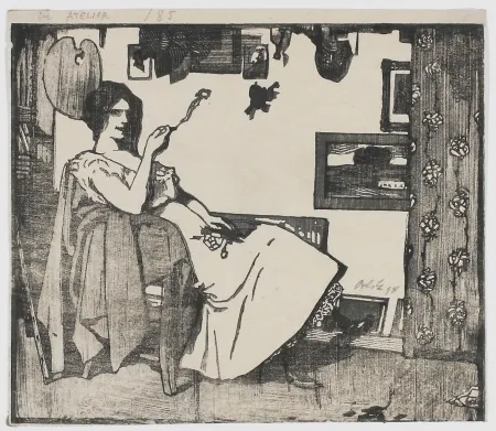 木刻 Orlik - Im Atelier