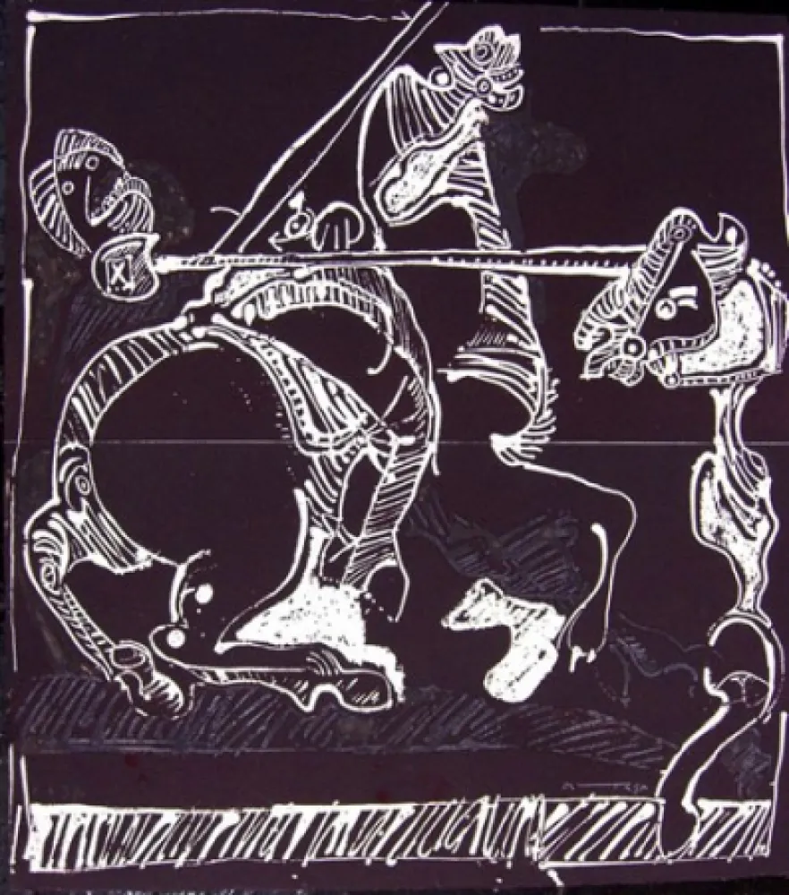 蚀刻版画 Ortega - ENFRENTAMIENTOS