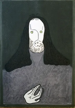 蚀刻版画 Ortega - Ritratto mistico di monaco