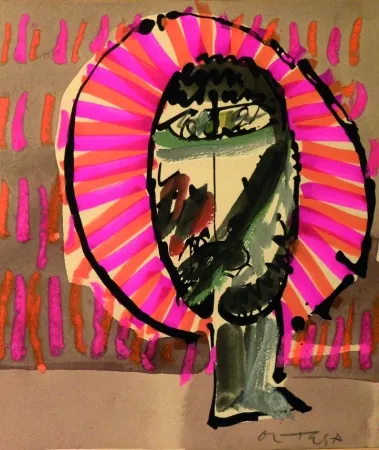 石版画 Ortega - Volto