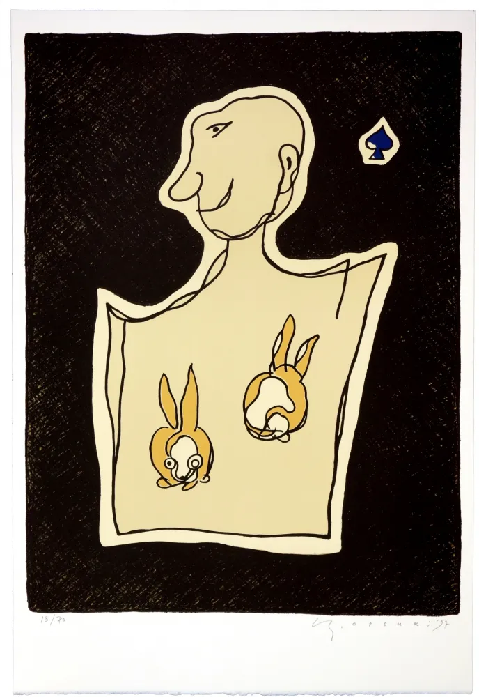 石版画 Otsuki - As de pique