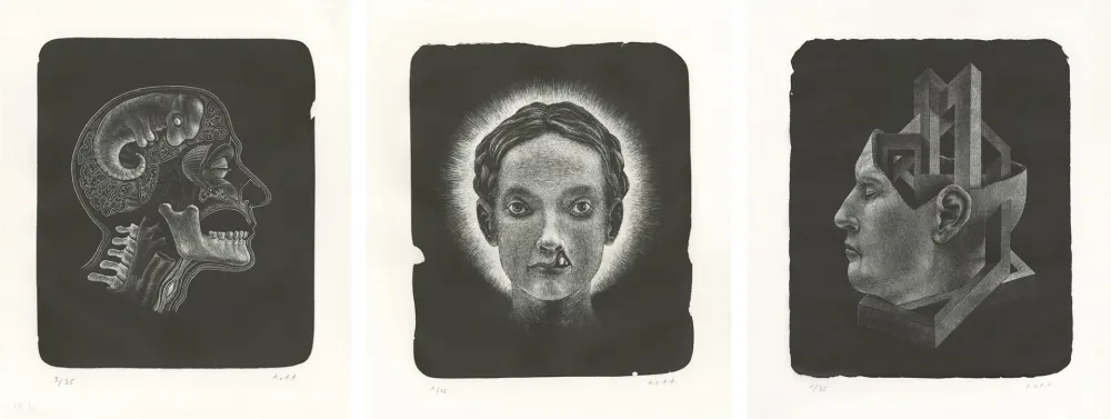 石版画 Ott - Die Heilige (La sainte) - Triptyque