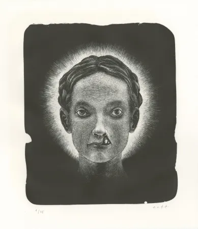 石版画 Ott - Die Heilige (La sainte) - Triptyque