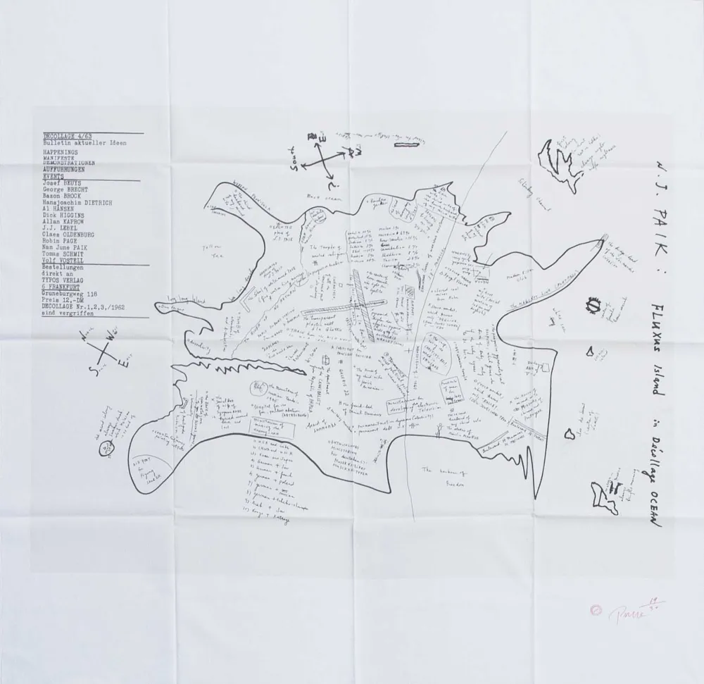 丝网印刷 Paik - FLUXUS ISLAND IN DECOLLAGE OCEAN