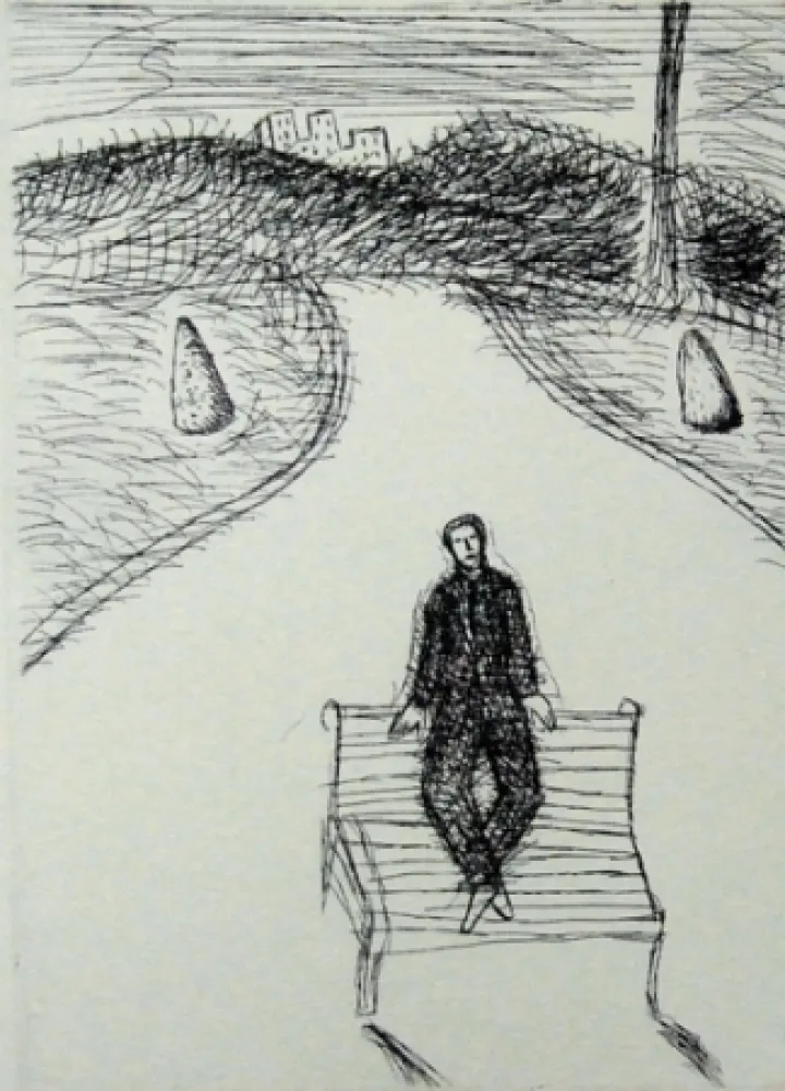 干刻版画 Paladino - Senza titolo