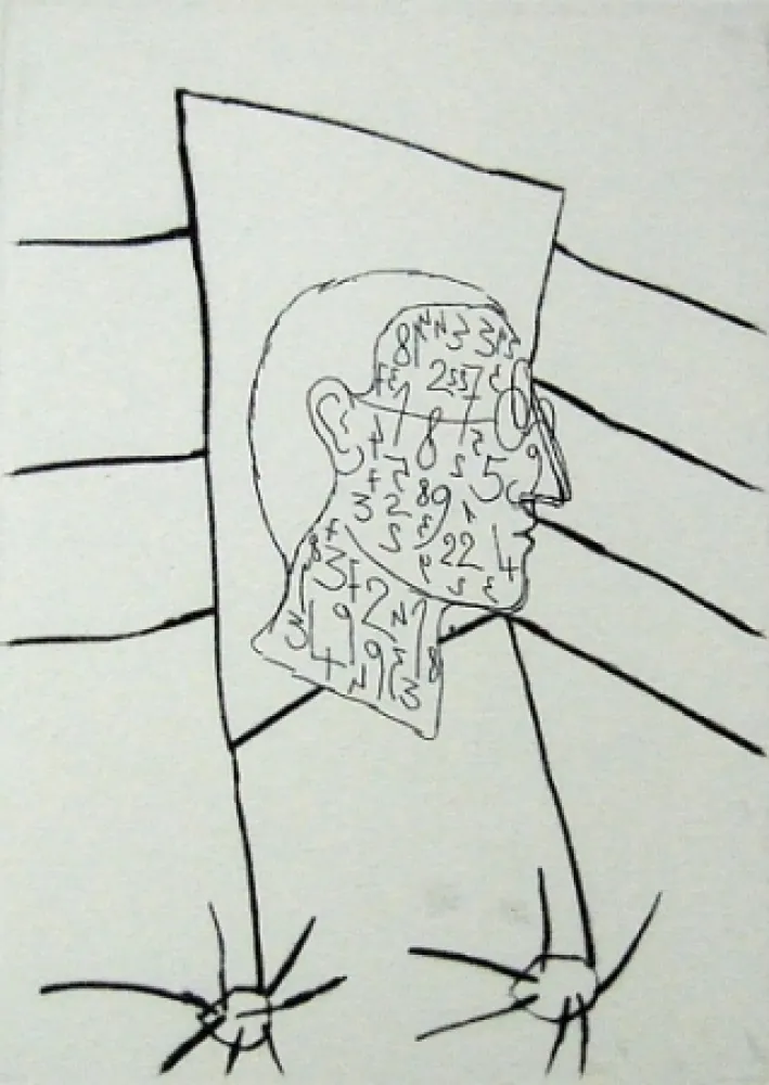 干刻版画 Paladino - Senza titolo