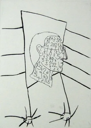 干刻版画 Paladino - Senza titolo