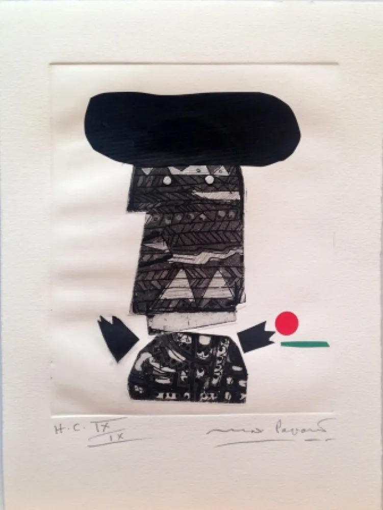 金刚砂版画 Papart - Sans titre ( chapeau noir )