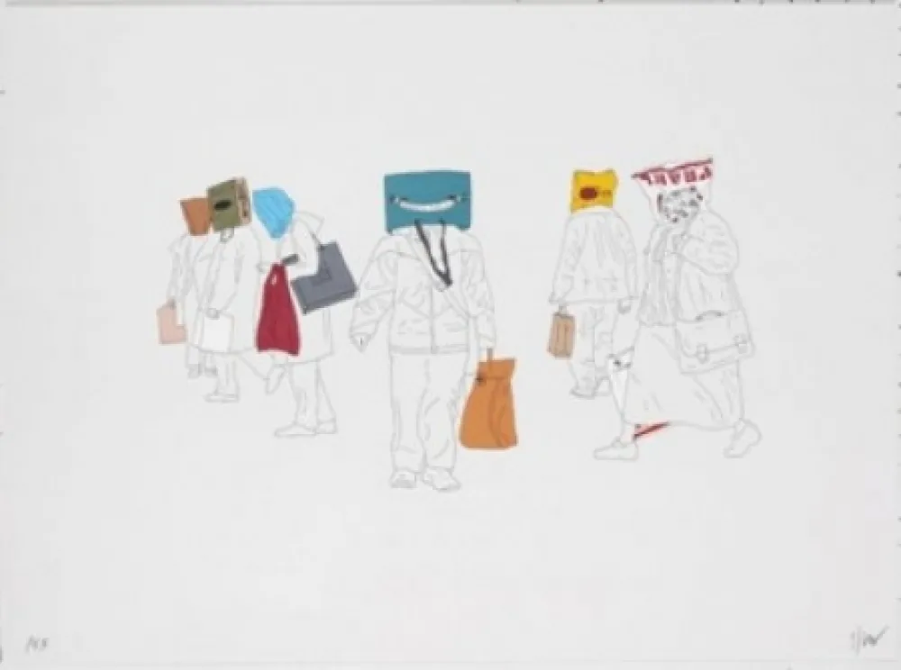 石版画 Partegas - Shopping Heads