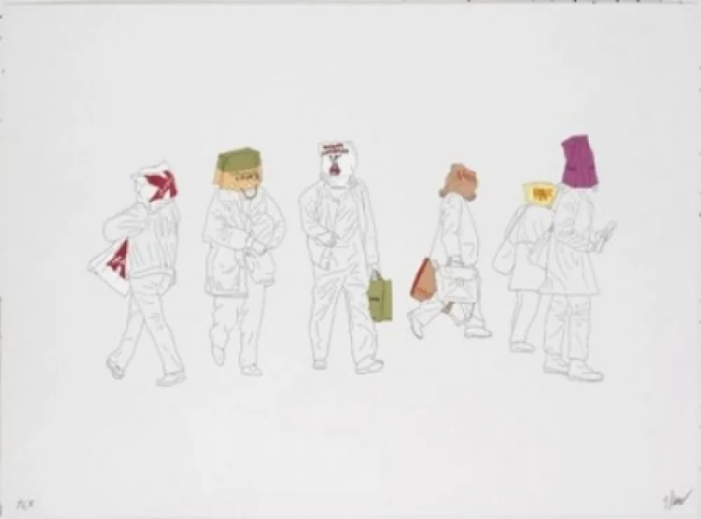 石版画 Partegas - Shopping Heads