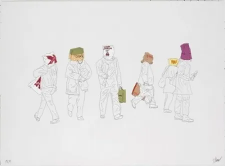 石版画 Partegas - Shopping Heads