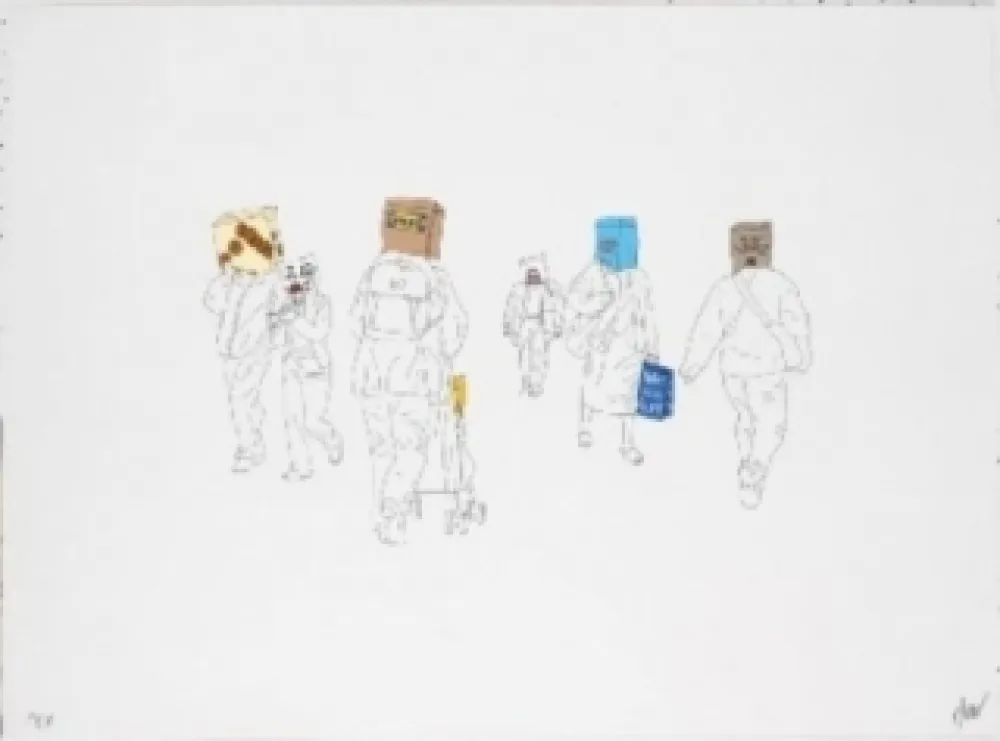 石版画 Partegas - Shopping Heads