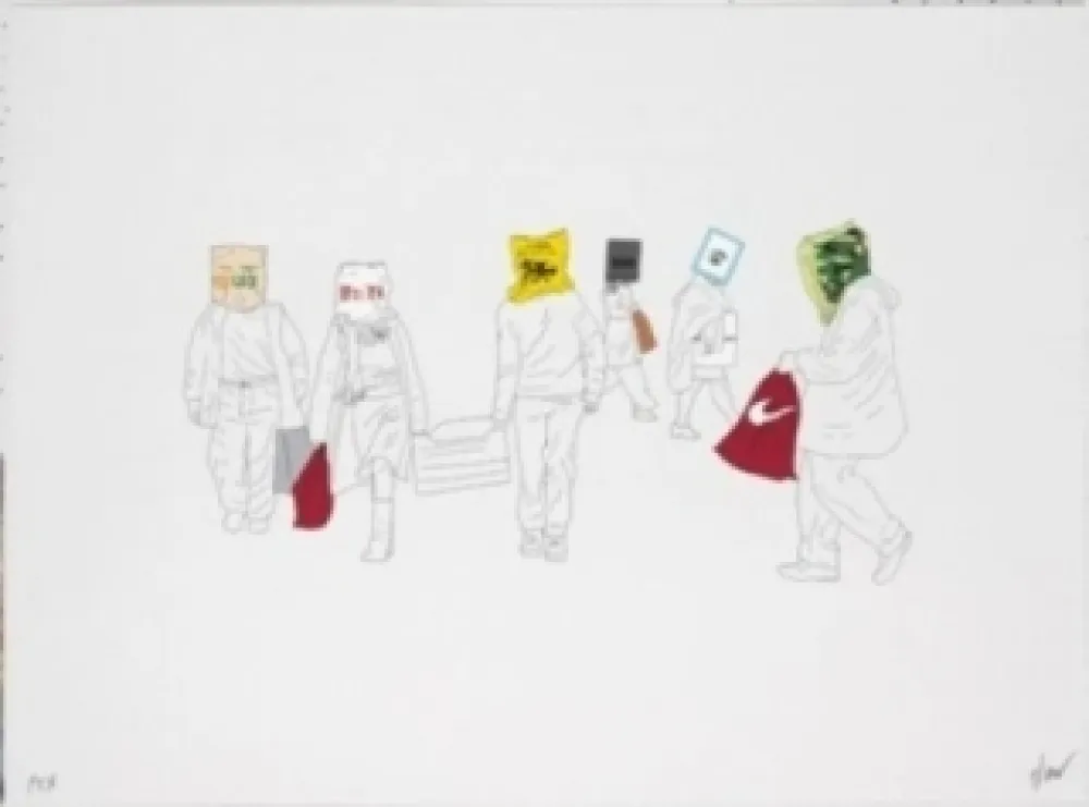 石版画 Partegas - Shopping Heads