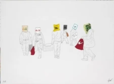 石版画 Partegas - Shopping Heads