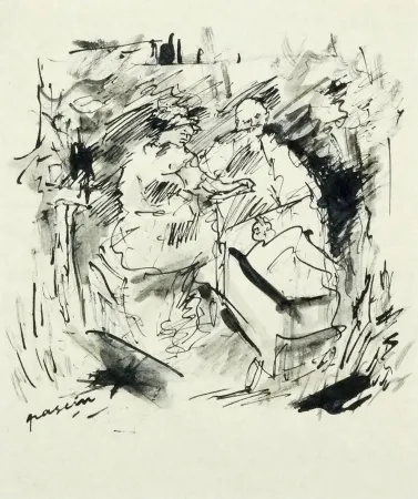 无技术 Pascin - Couple au parc