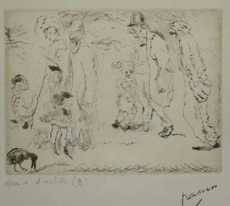 干刻版画 Pascin - Dans la rue