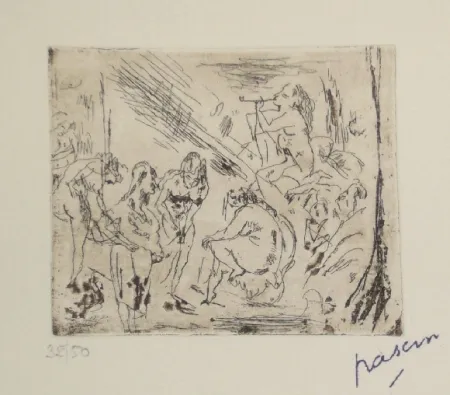 蚀刻版画 Pascin - La baignade