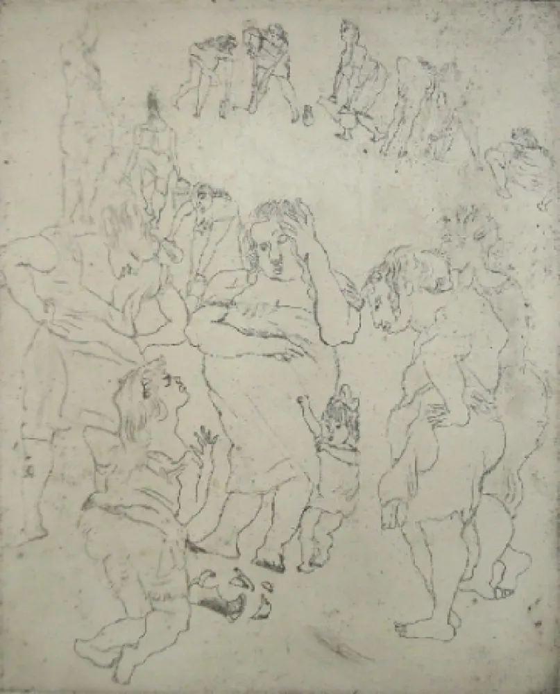 版画 Pascin - La cruche cassée