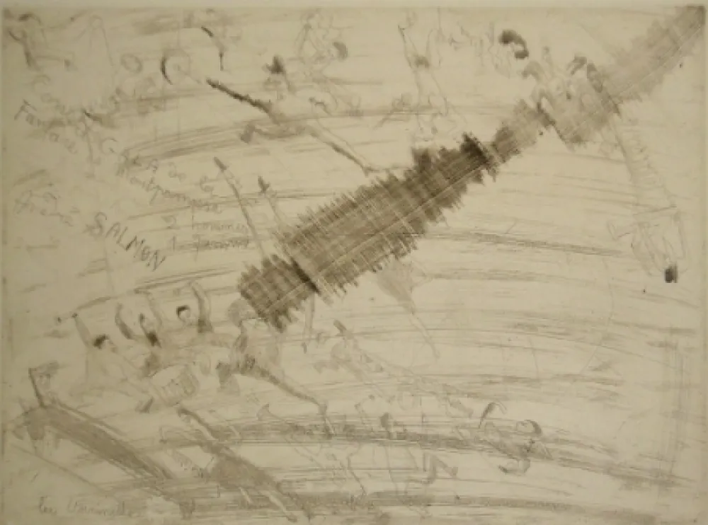 干刻版画 Pascin - La fanfare de Montparnasse