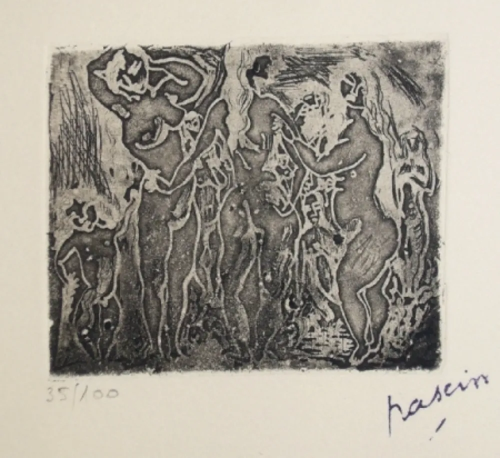 版画 Pascin - Les trois graces