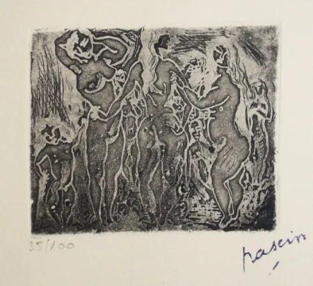 版画 Pascin - Les trois graces