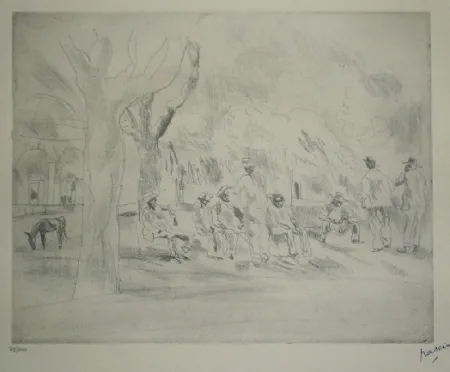 版画 Pascin - Nègres en Floride