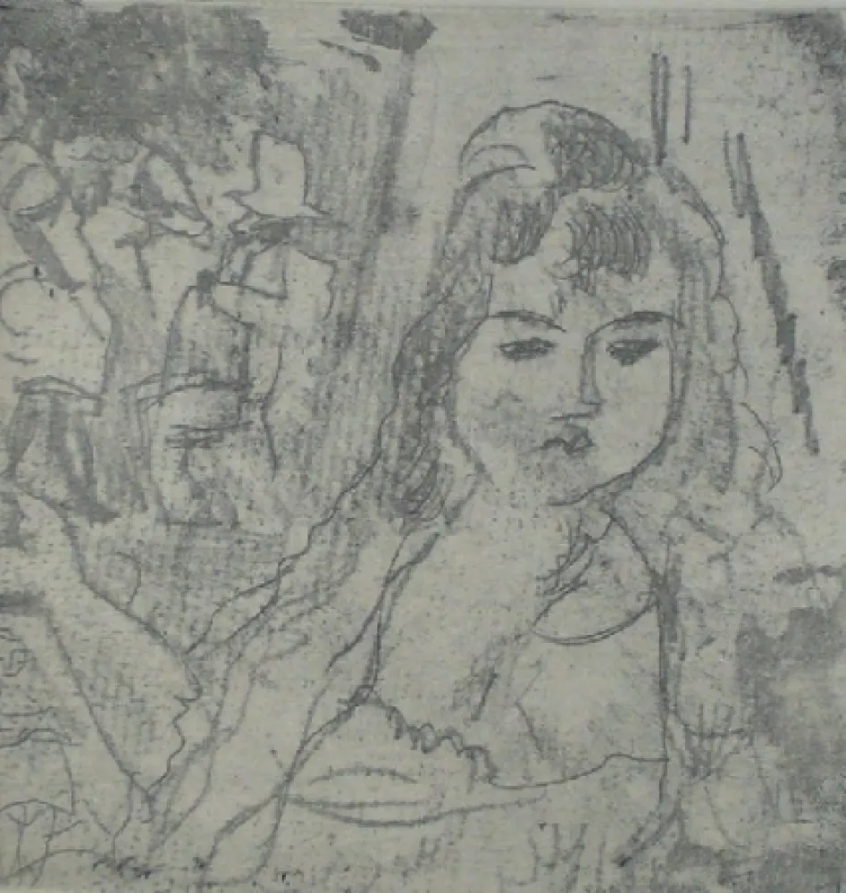 版画 Pascin - Personnage d'Amérique