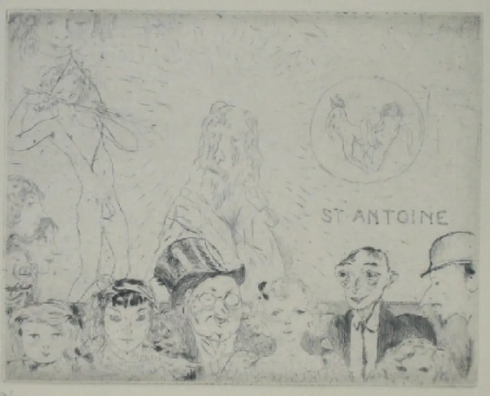 干刻版画 Pascin - Tentations de Saint Antoine
