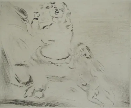 干刻版画 Pascin - Venus et l'Amour