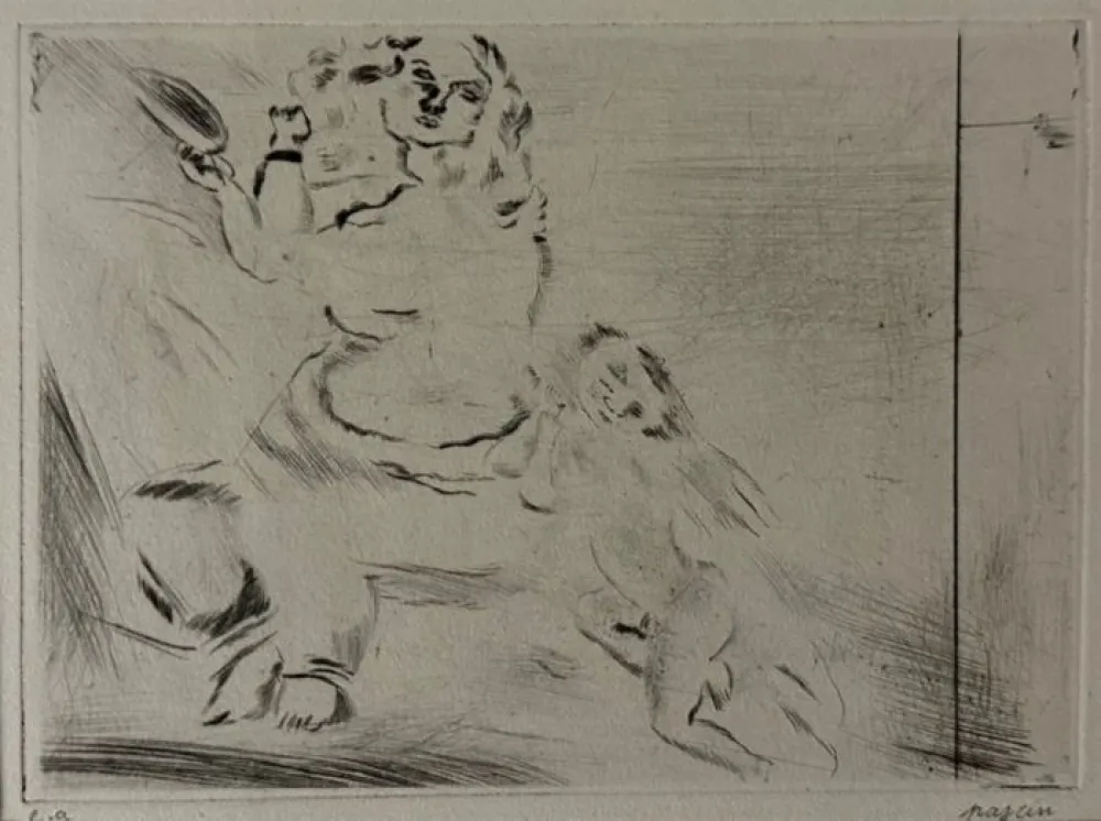 干刻版画 Pascin - Vénus et l'amour