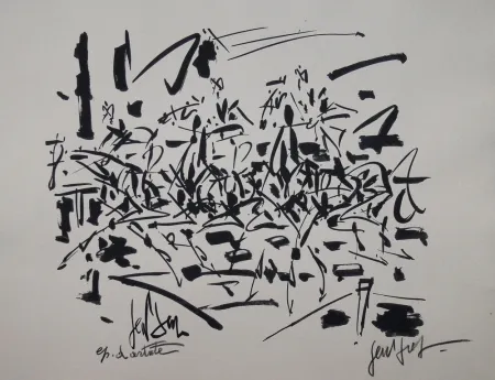 石版画 Paul  -  COURSE DE CHEVAUX / RACING HORSES - Lithographie Originale / Original Lithography