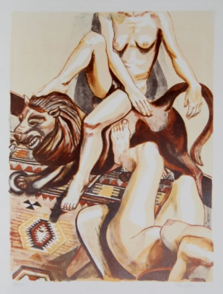 石版画 Pearlstein - Two Nude Women