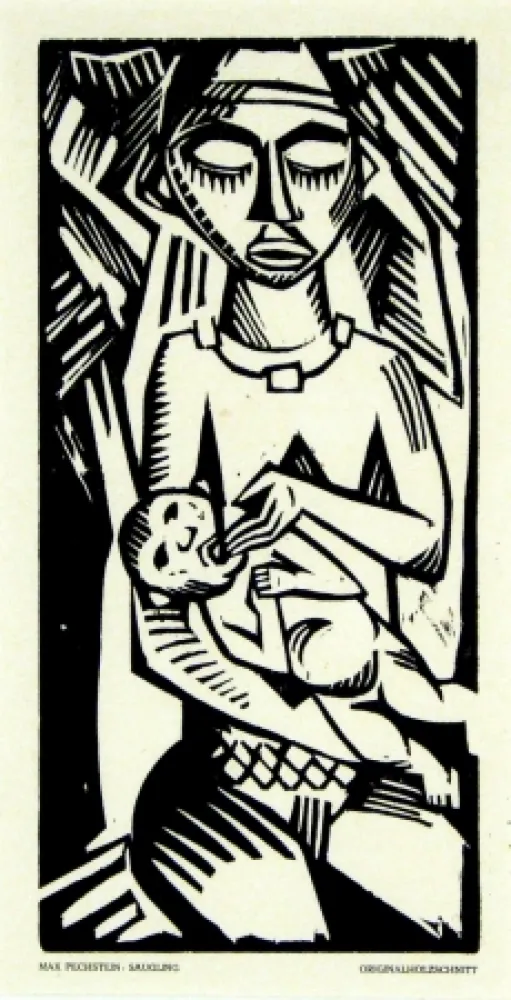 木刻 Pechstein - Säugling (Infant)