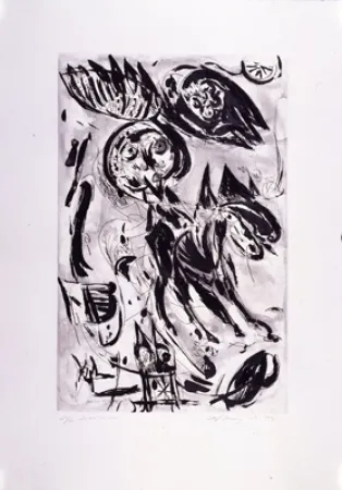 版画 Pedersen - Cavalier noir