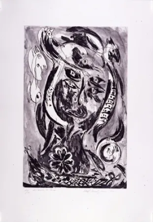 版画 Pedersen - Le bateau de Caron