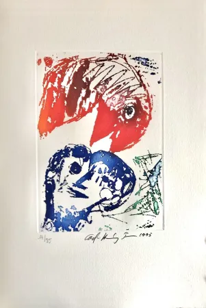 蚀刻版画 Pedersen - Quatre chansons pour un château de Puisaye