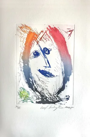 蚀刻版画 Pedersen - Quatre chansons pour un château de Puisaye