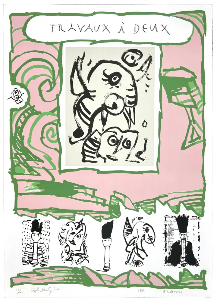 石版画 Pedersen - Travaux à deux