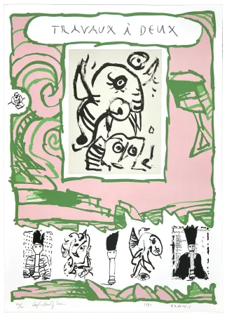 石版画 Pedersen - Travaux à deux