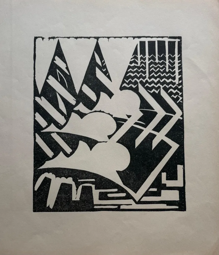 油毡版画 Peeters - Untitled (geometric abstraction)