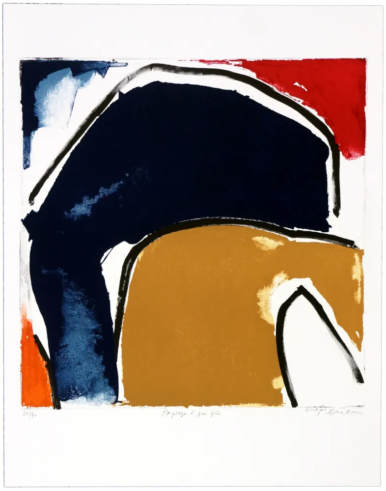 石版画 Péneau - Paysage a peu près