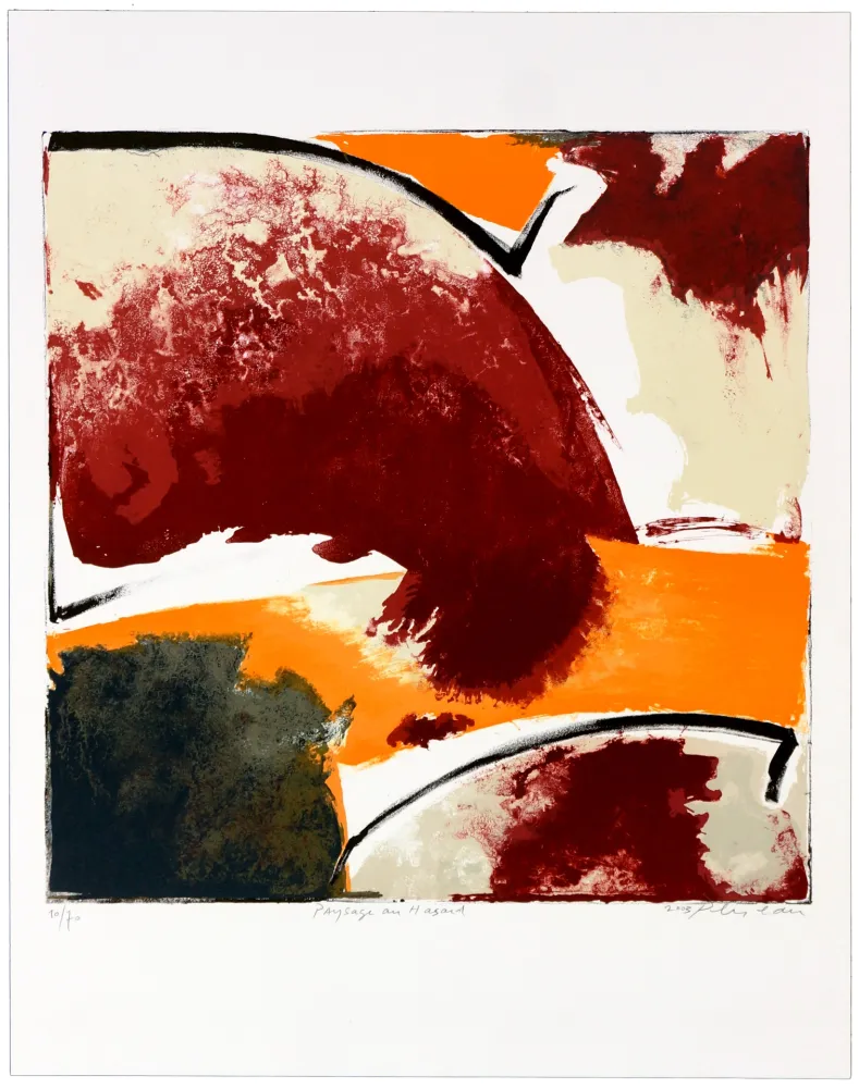 石版画 Péneau - Paysage au Hasard