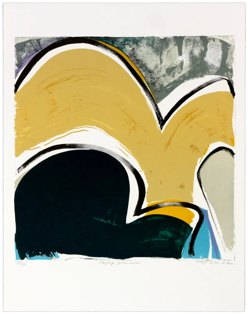 石版画 Péneau - Paysage Grosso-modo