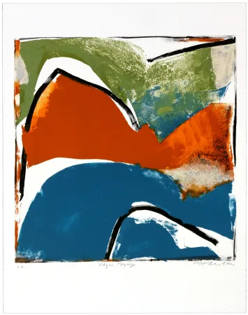 石版画 Péneau - Vague Paysage